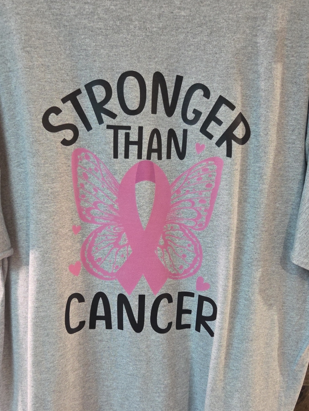 Gray "Stronger Than Cancer" Survivor Tshirt XL